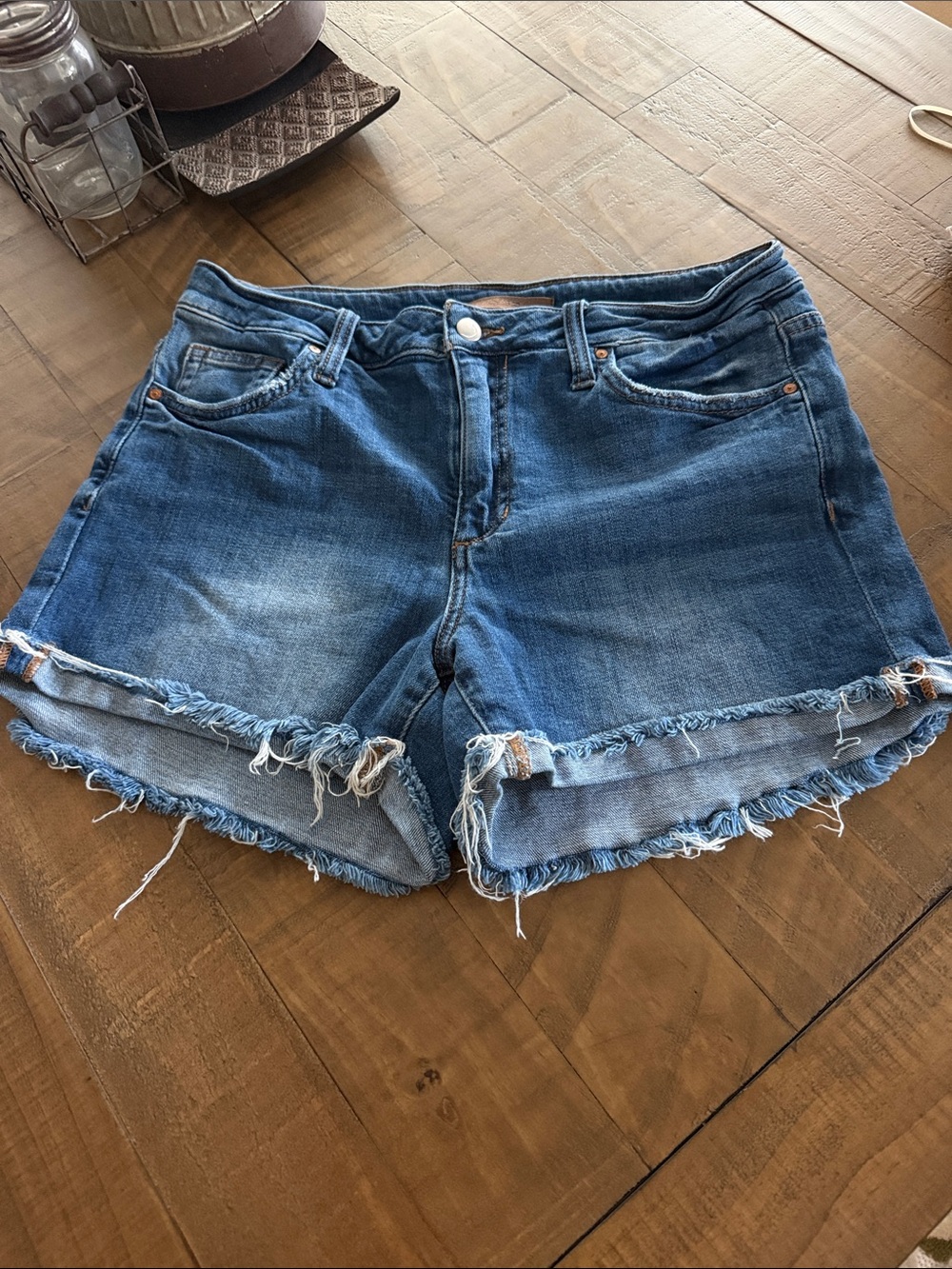Joe's Jeans Distressed Blue Denim Cutoff Shorts - Picture 1 of 6